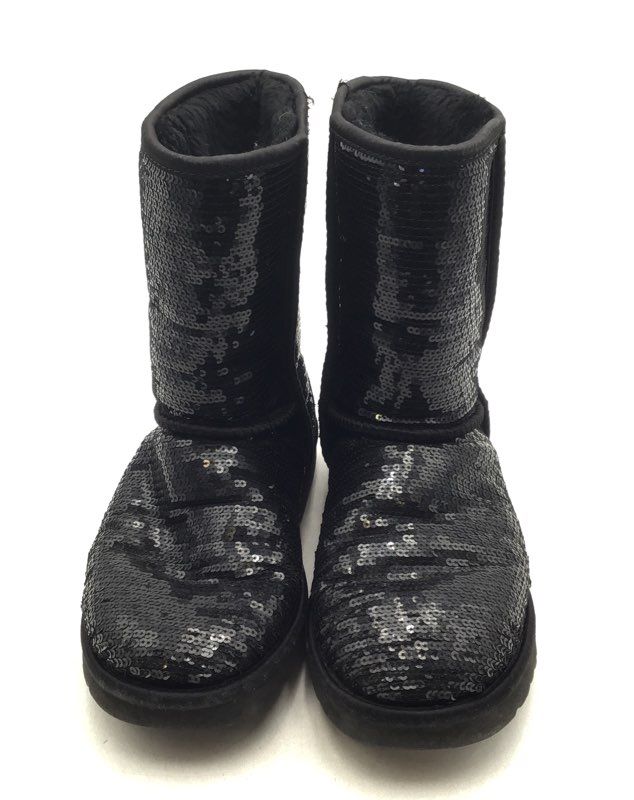 Ugg Women&#39;s Australia Classic Zodiac Black Sequin Sparkle Snow Boots - Size 9