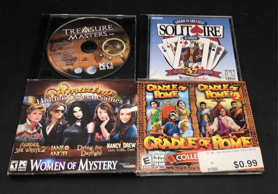 Wolfenstein Pirates! Mahjongg 15 PC CD-ROM Game Lot Windows XP 98 Vista