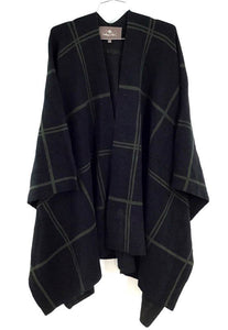 Patricia Nash Women's Black Plaid Cape Sweater - One Size