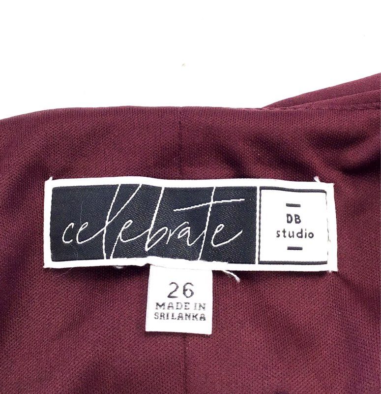 NWT Celebrate By DB Studio Women's Wine Wrap Dress - Size 26