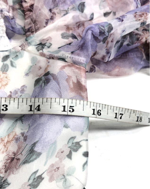 Audrey Parks Francesca's Women's Floral Mini Dress Purple Puff Sleeve NWT Sz S