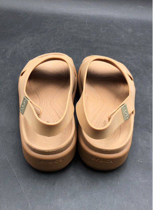 Crocs Brooklyn Low Wedge Tan Mushroom Criss Cross Platform Sandal Women's Size 7