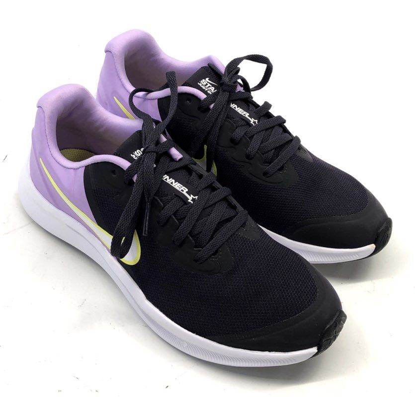 Nike Star Runner 3 Cave Purple Lemon Twist Black Youth Sneakers Size 5.5Y