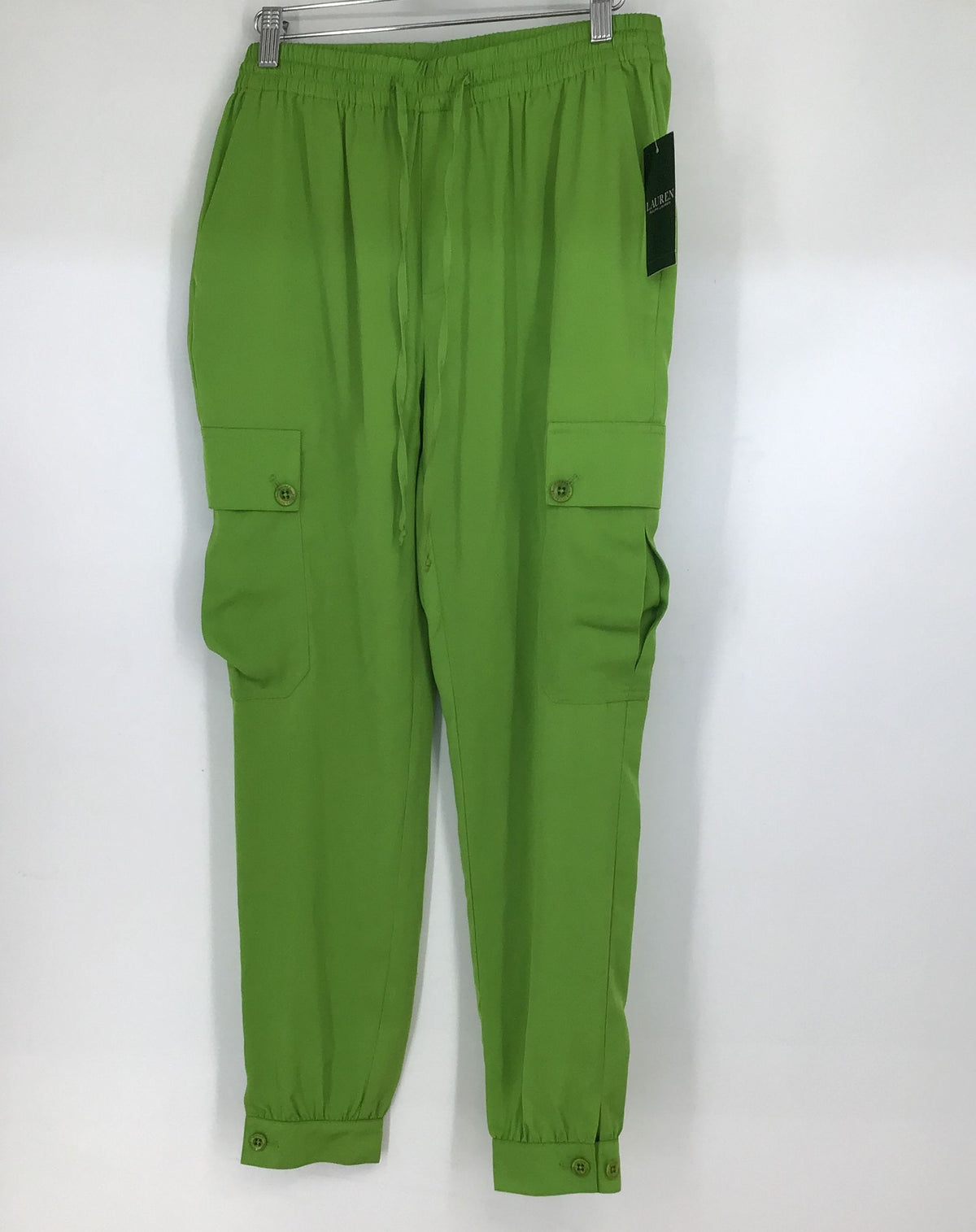 NWT Lauren Ralph Lauren Women&#39;s Green Elastic Waist Cargo Pants - Size 4