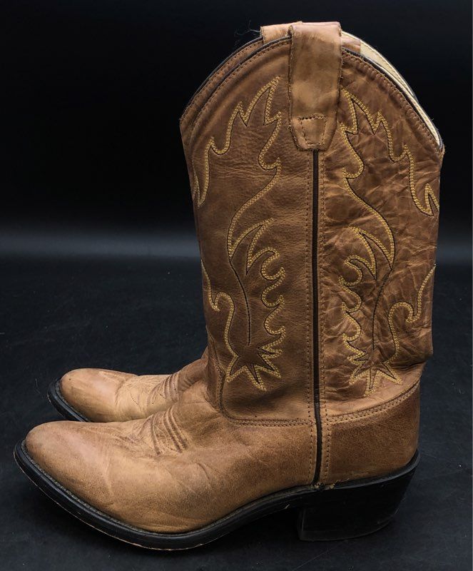 Old West Women's Brown Leather Western Boots - Size 5.5