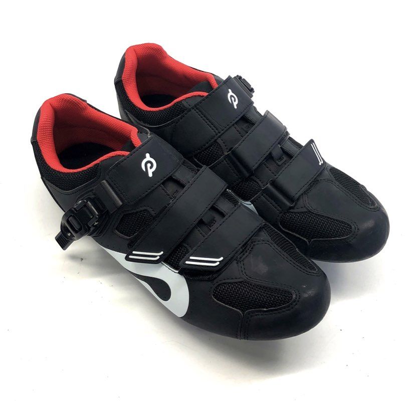 Peloton Original Cycling Shoes Black Red w/ Cleats Unisex Size EU 46 US 12