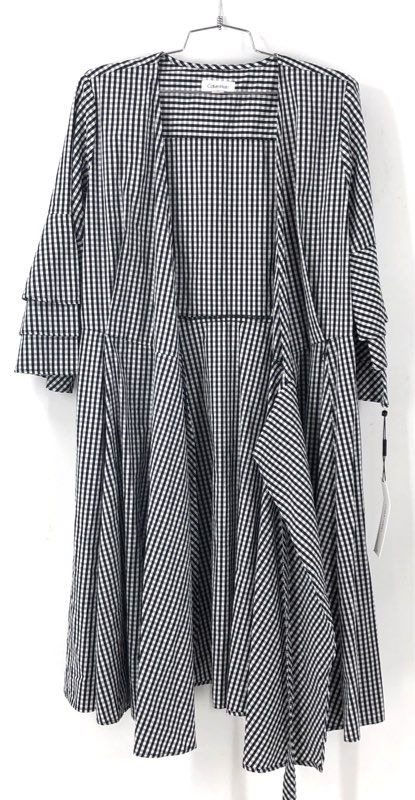 NWT Calvin Klein Women's Black White Check Wrap Dress - Size 6
