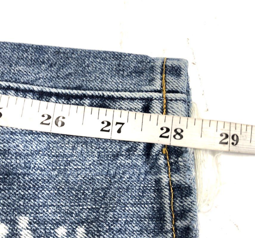 MM Vintage Women's Blue Distressed Boyfriend Embroidered Geometric Jeans 27 NWT