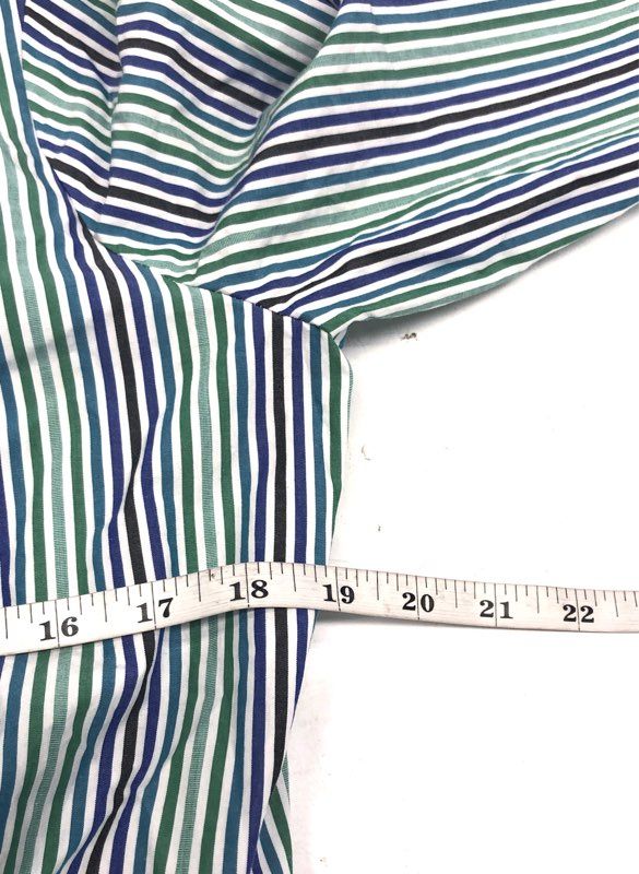Calvin Klein Women's Blue Green Striped Tie Waist Long Sleeve Shirt Dress Sz 4