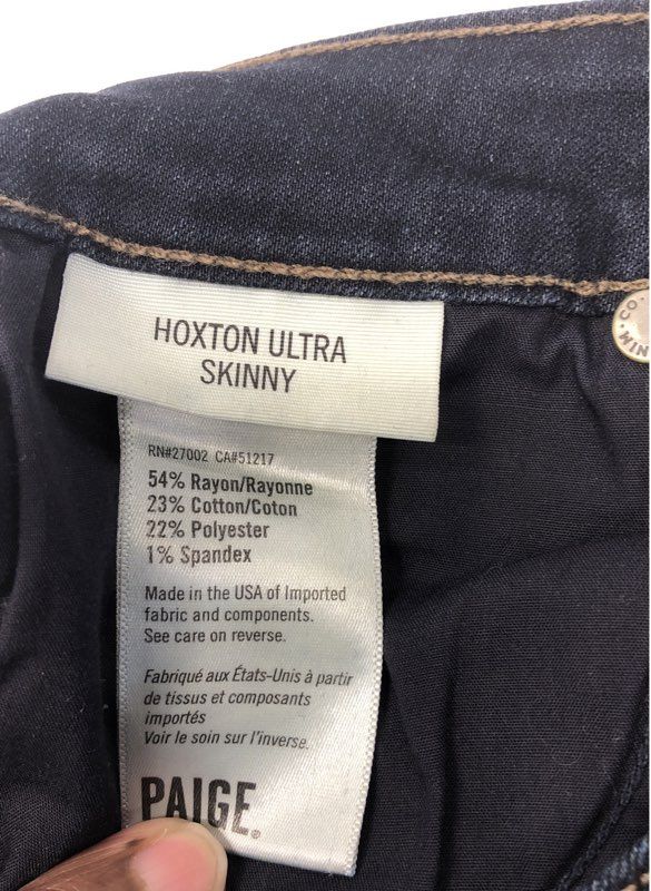 PAIGE Women's Hoxton Ultra Skinny Jeans Dark Wash Blue Stretch Denim Sz 26