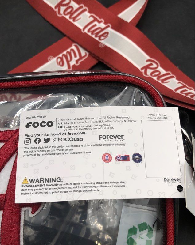 FOCO Alabama Crimson Tide Clear Camera Bag Crossbody Roll Tide Stadium Bag NWT