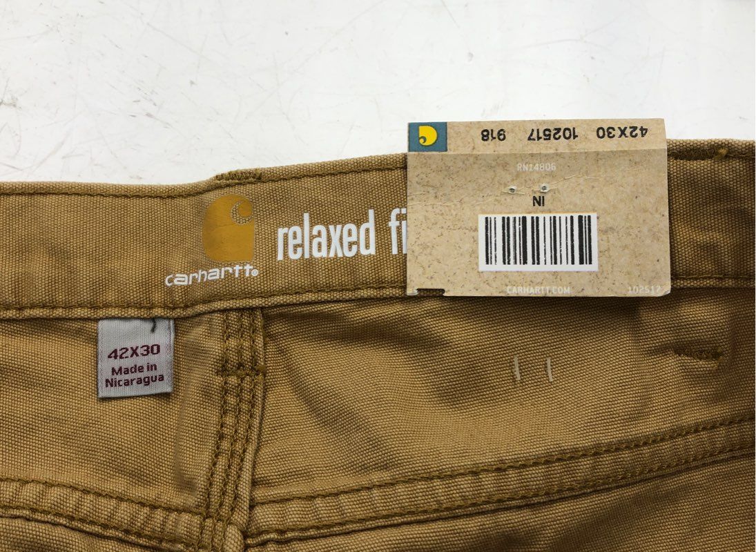 NWT Carhartt Men's Brown Relaxed Fit Trouser Pant - Size 42X30