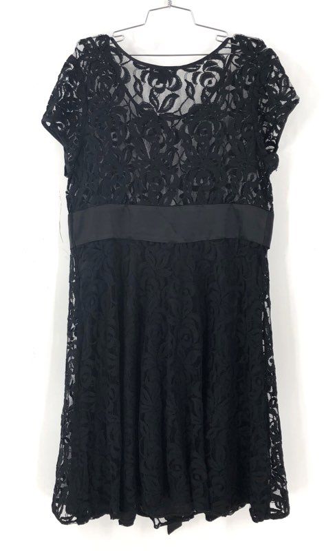NWT R & M Richards Women's Black A-Line Dress - Size 16W