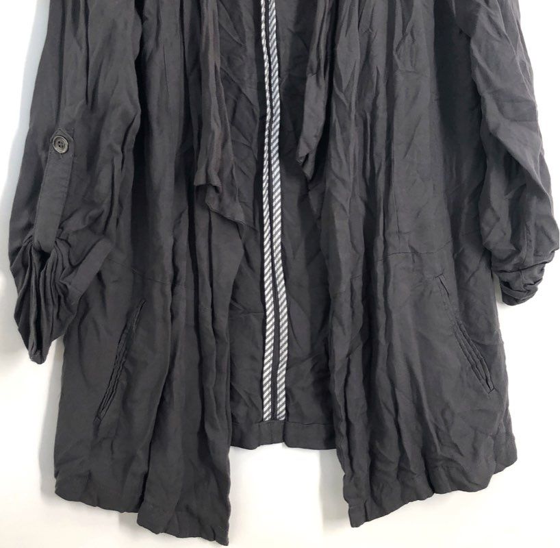 Life in Progress Women's Gray Open Front Utility Rayon Jacket Epaulettes Sz XS