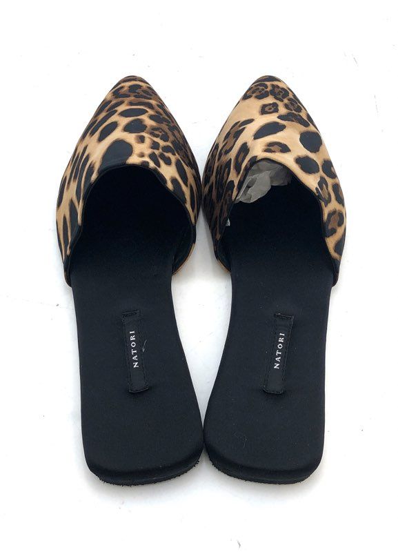 Natori Leopard Print Pointed Toe Mule Flat Slides Women's Size 9 NIB