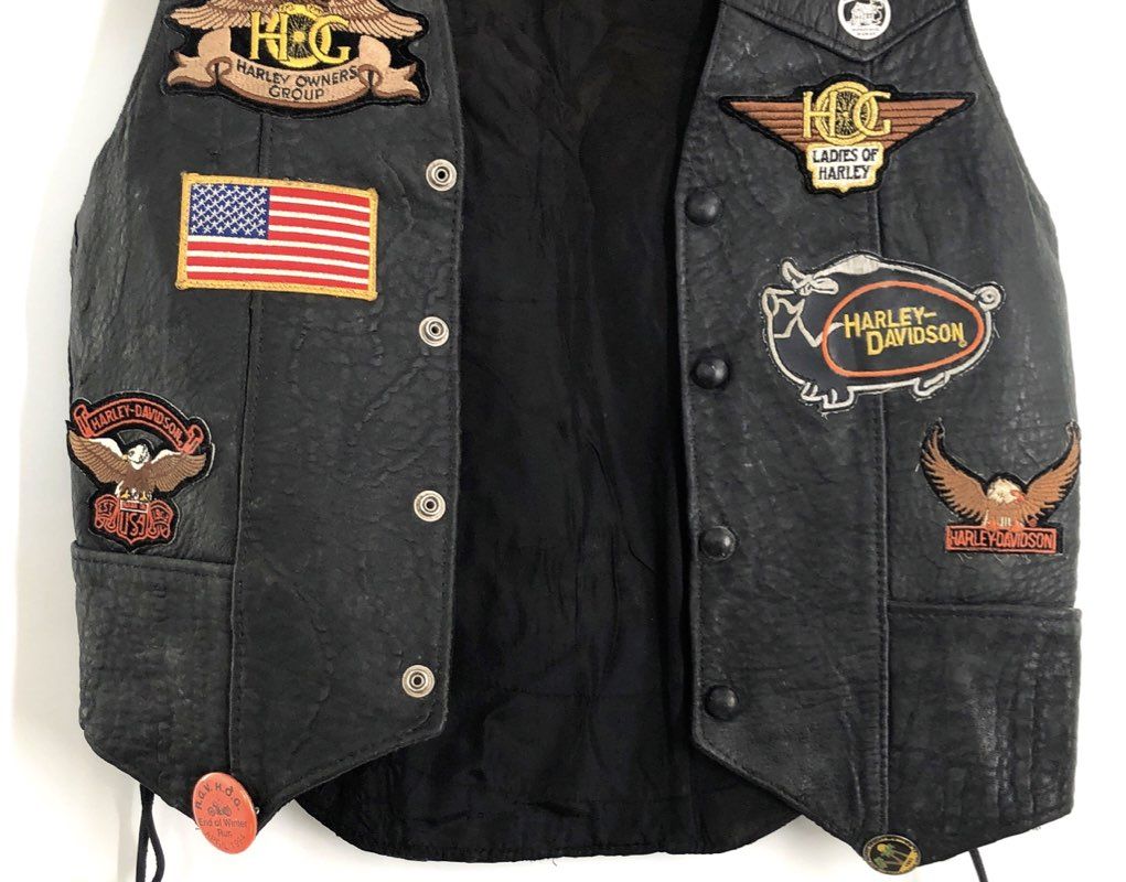 Steer Brand Women's Leather Harley-Davidson RGV Chapter HOG Vest Vintage Sz S