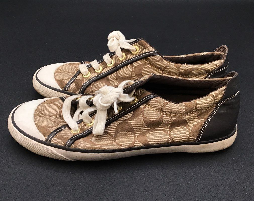 Coach Women&#39;s Brown Signature Print Athletic Shoes