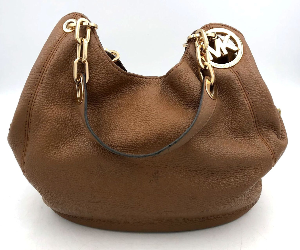 Authentic Michael Kors Brown Leather Luxury Shoulder Bag - COA Included