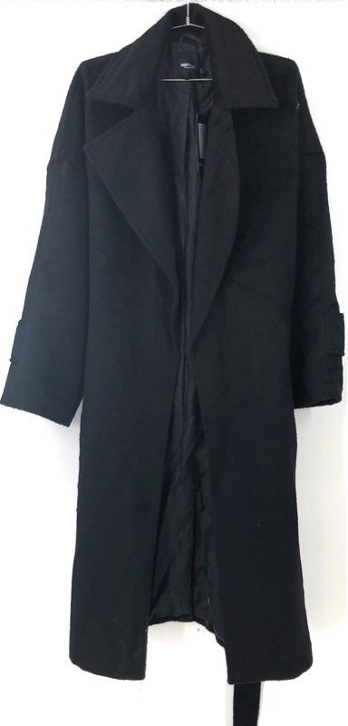NWT Nasty Gal Collection Women's Black Overcoat - Size 6