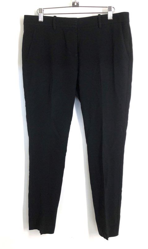 Theory Women's Black Zelle P Modern Crepe Tapered Dress Pants Sz 8