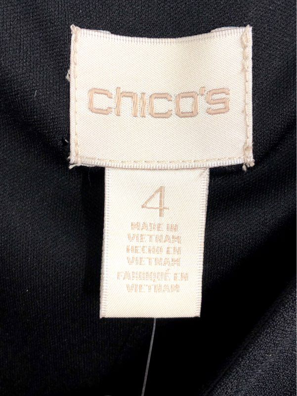 Chico's Women's Black Cold Shoulder Seamed Short Dress Cocktail Sz 4 NWT