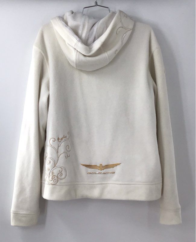 Joe Rocket Honda Gold Wing Women's Fleece Full Zip Hoodie Jacket Cream Sz XL