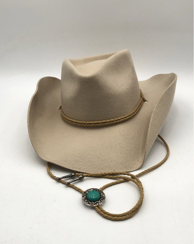 Wyeth Unisex Tan 100% Wool Cowboy Hat Western Bolo Chin Strap Lot of 9 Sz O/S