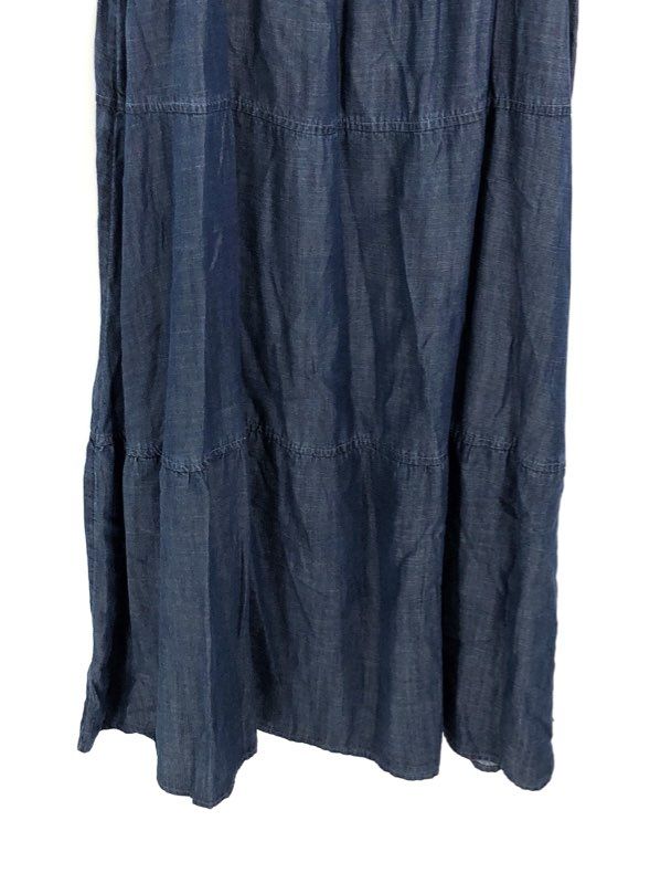 Talbots Women's Blue Tiered Sleeveless Tencel Lyocell Maxi Dress Sz 10 NWT