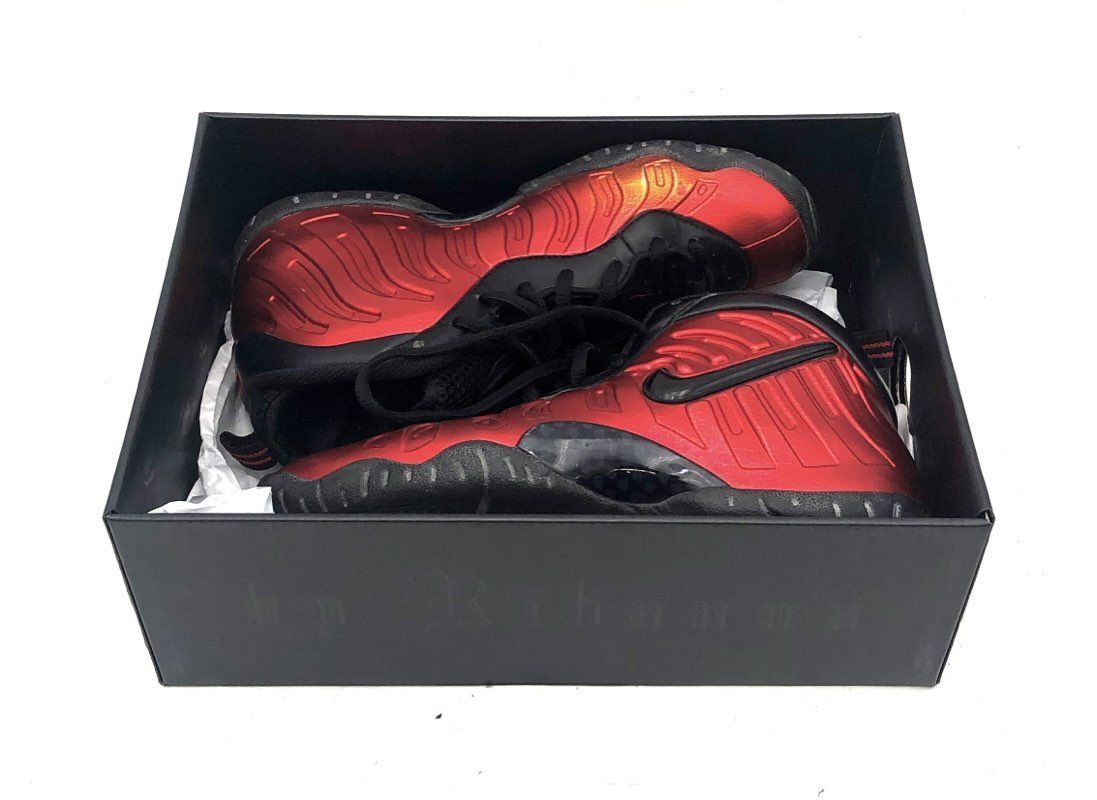 Nike Little Posite Pro University Red Black Basketball Shoes Size 5.5Y