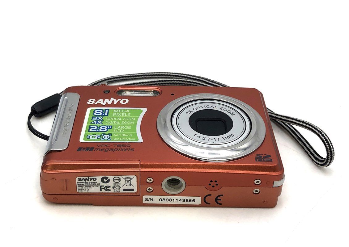 Sanyo VPC-T850 8.1MP Digital Compact Camera Orange 3x Optical Zoom With Box