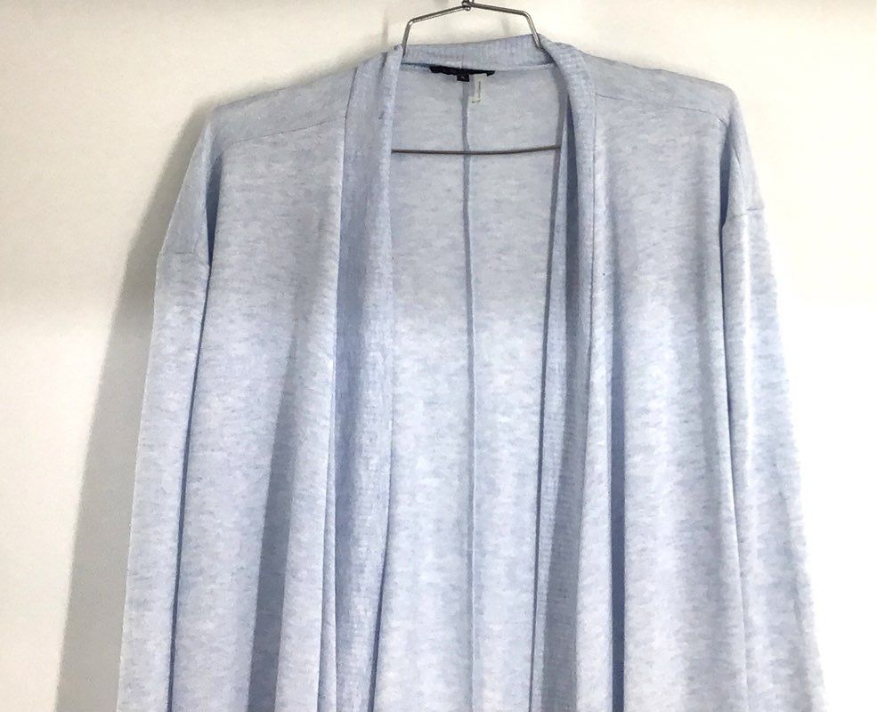 1.STATE Women's Heather Light Blue Open Front Cardigan Duster Lightweight Sz S