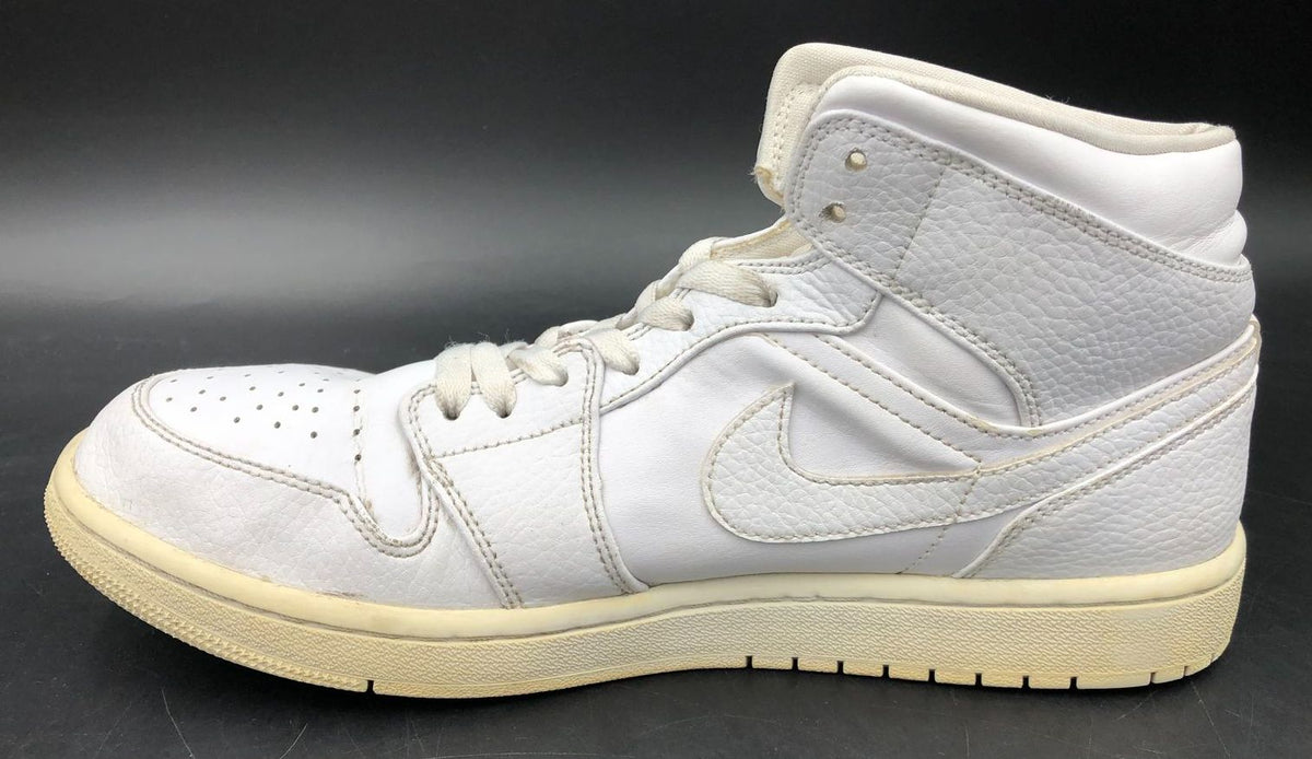 Nike Air Jordan 1 Mid &#39;Triple White&#39; 2020 Men&#39;s Sneakers - Size 10.5 (+COA)