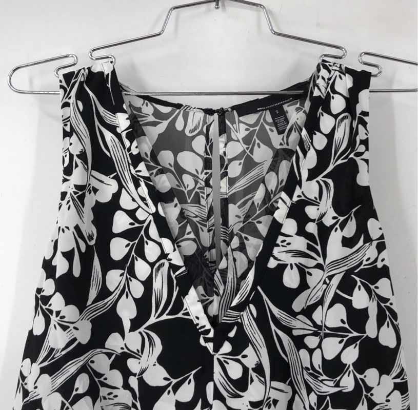NWT White House Black Market Women's Mystic Floral Soft Dress Black Sz 2
