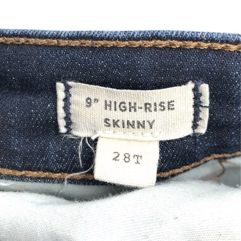 Madewell Women's 9" High-Rise Skinny Jeans Dark Indigo Blue Stretch Sz 28T