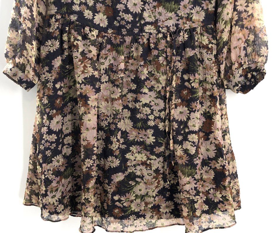 Madewell Women's Floral Surplice V-Neck Mini Dress Black Floral NWT Sz XXS