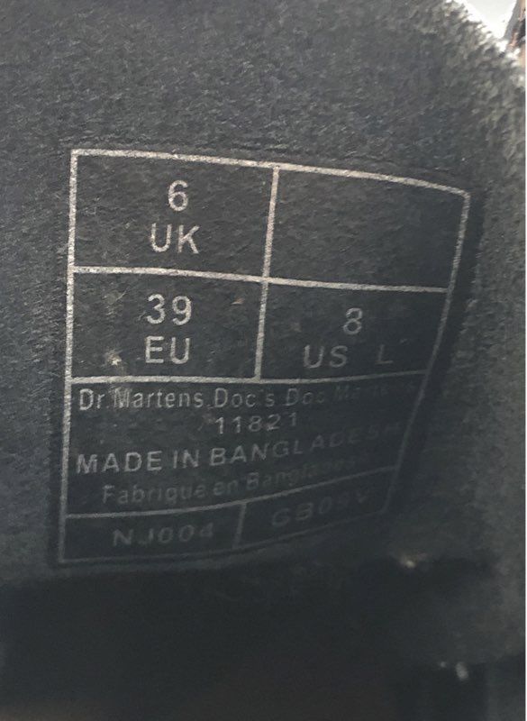 Dr. Martens Women's Black Combat Boots - Size 8