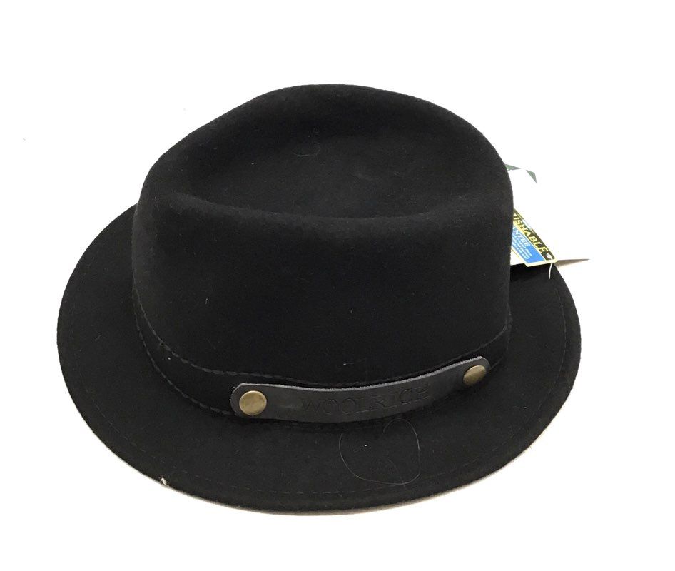 NWT Woolrich Men's Black Fedora Hat - Size M