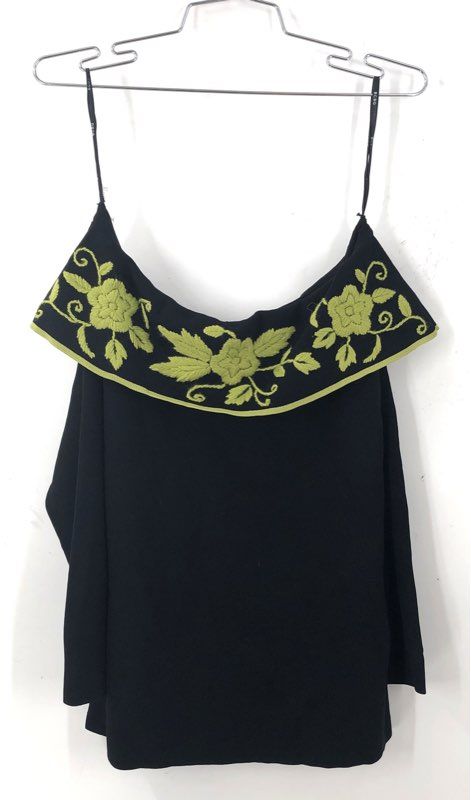 NWT BCBGMaxazria Women's Black Floral Camisole Blouse - Size L