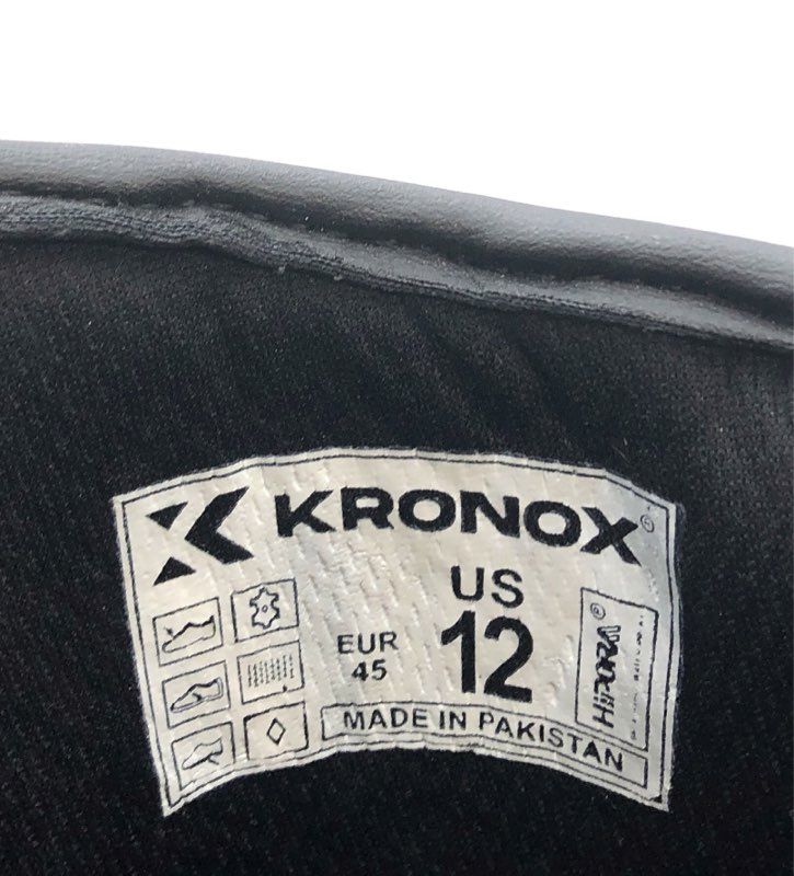 Kronox Men's Black Leather Waterproof Hipora Motorcycle Touring Boots Size 12