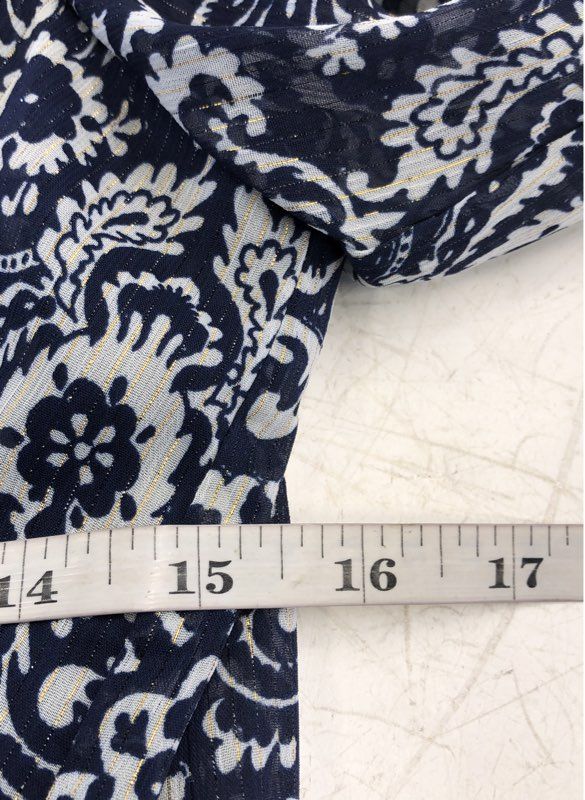 NWT Michael Kors Women's Navy Bone Floral Fit & Flare Dress - Size L