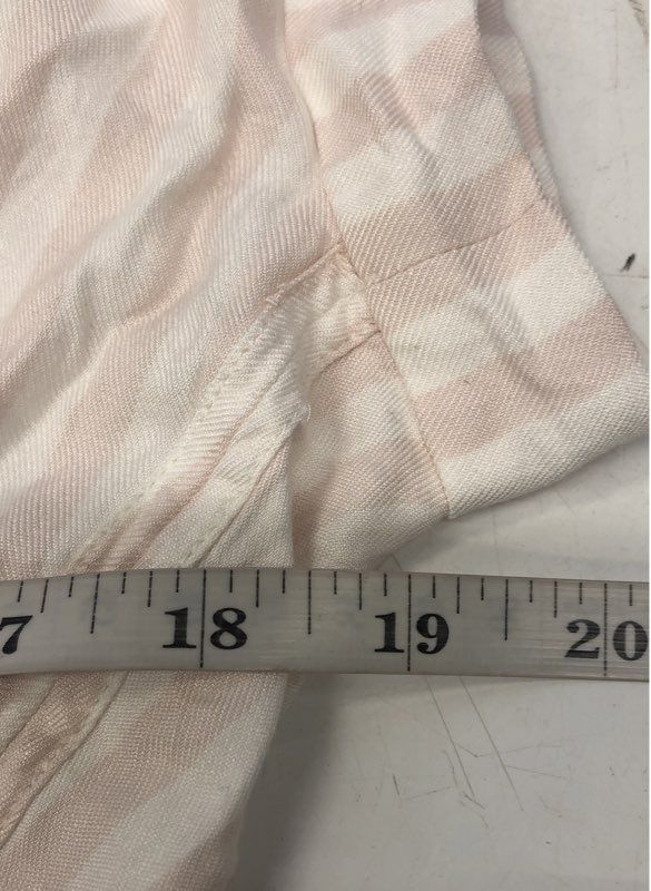 Madewell Women's Pink White Striped High Low Short Sleeve Button Up Shirt Sz XS