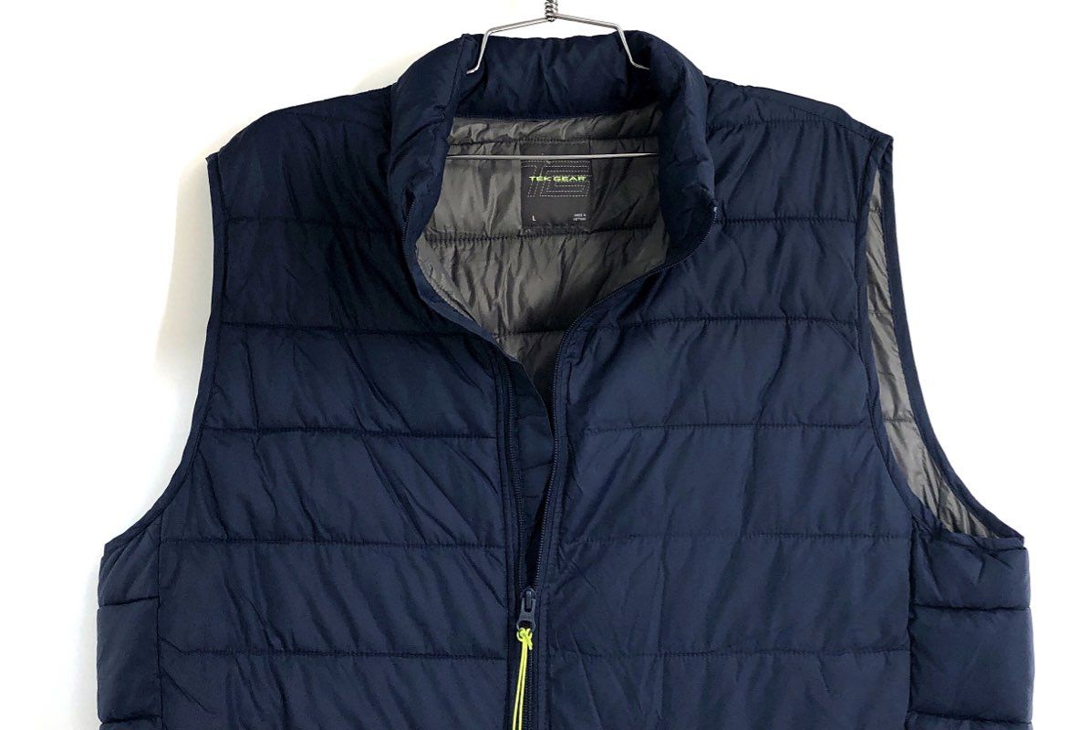Tek Gear Men's Navy Blue Quilted Puffer Vest Full Zip Sleeveless Jacket L NWT