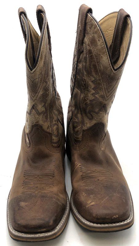 Smoky Mountain 6224 Brown Leather Square Toe Cowboy Boots Size 9.5 M