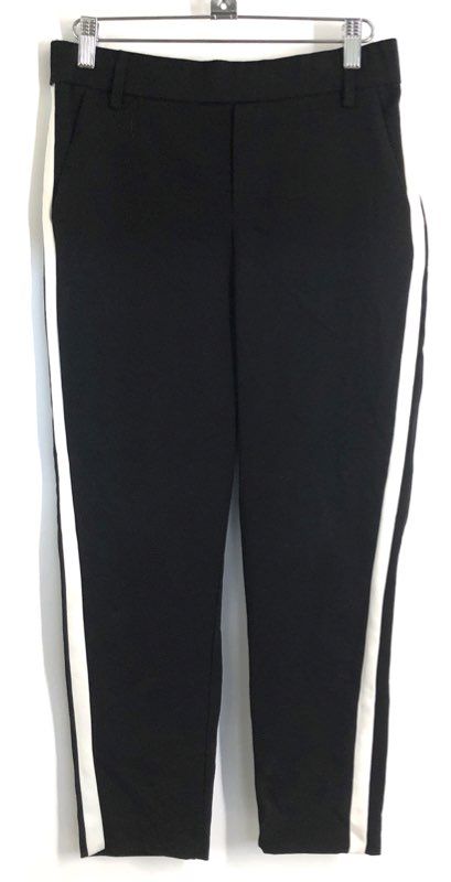 Zara Women's Black White Side Stripe Tuxedo Tapered Pants Trafaluc Sz S