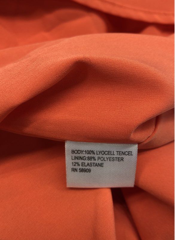 Cremieux Women's Orange Long Sleeve Belted Lyocell Tencel Mini Dress NWT Sz L