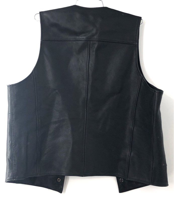 Harley-Davidson Genuine Black Leather Motorcycle Vest and Riding Chaps Set Sz M