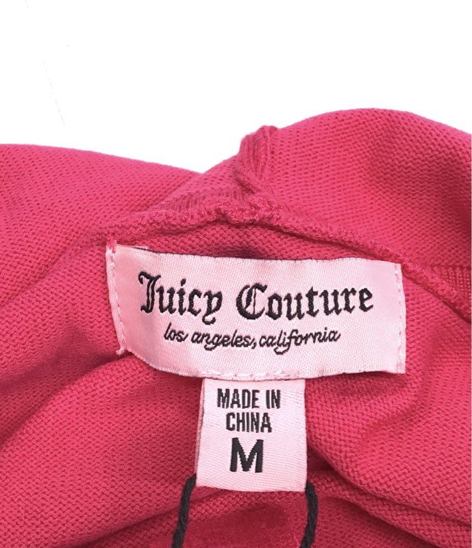 Juicy Couture Women's Vixen Pink Rhinestone Logo Zip Hooded Cardigan NWT Sz M