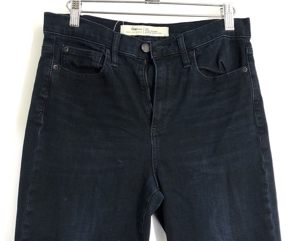 Gap Women's 1969 True Skinny Super High Rise Dark Wash Stretch Denim Jeans 28R