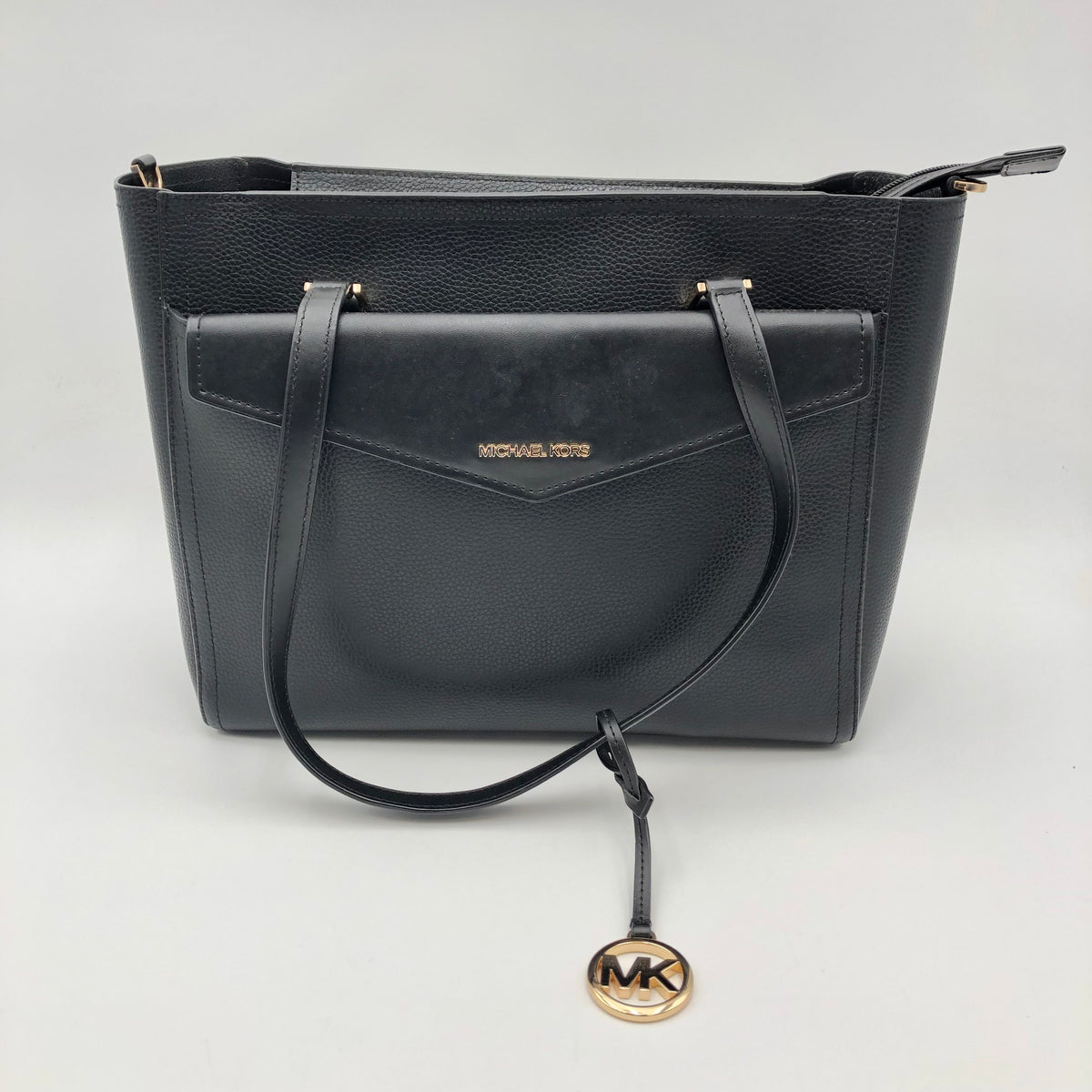 Michael Kors Black Leather Maisie 3-in-1 Tote Bag COA