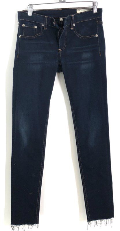 rag & bone Women's Coventry Skinny Jeans Dark Indigo Raw Hem Sz 26
